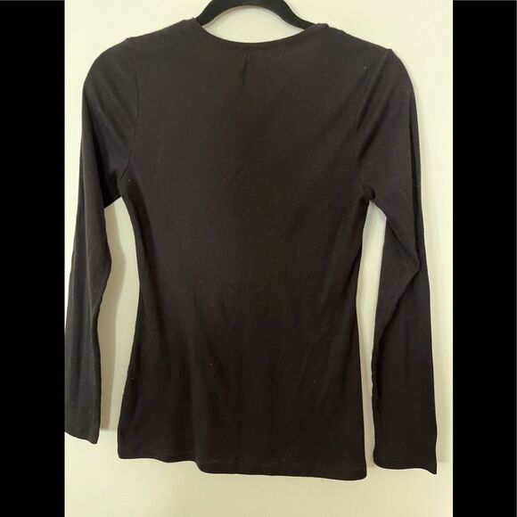 Perfect black V-neck long-sleeved top, good condition, size S/P. - Picture 3 of 4